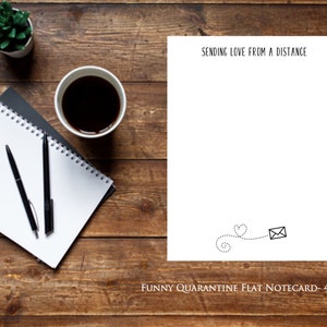 Funny Quarantine, Social Distancing Themed Flat Notecards and Folded Notecards