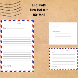 Big Kids Pen Pal Kit, Writing Kit, Kids Stationery