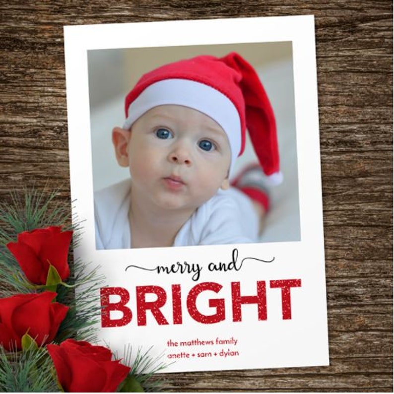 Digital File Custom Photo Holiday Cards and Christmas Photo Etsy