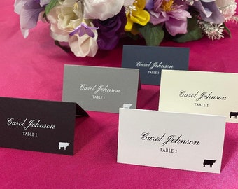 PRINTED Place Cards with Custom Fonts and Colors, Custom Place Cards, Wedding Guest Name Cards, Free Meal Icons, Simple and Classic Wedding