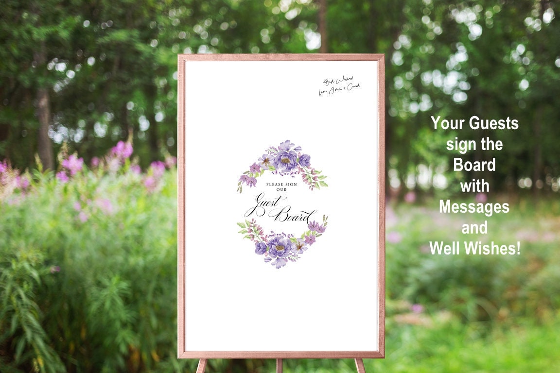 DIGITAL DOWNLOAD Wedding Guest Signin Board Wedding Guest Etsy