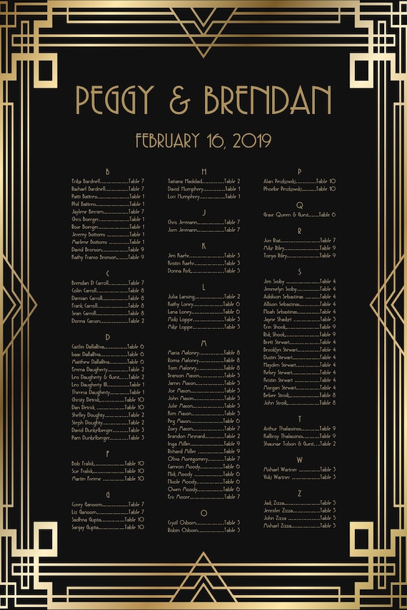 Art Deco Seating Chart