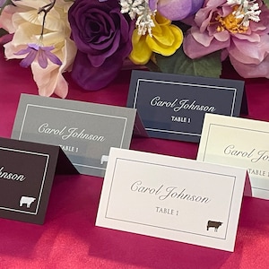 PRINTED Place Cards with Custom Fonts and Colors, Custom Place Cards, Wedding Guest Name Cards, Free Meal Icons, Simple and Classic Wedding