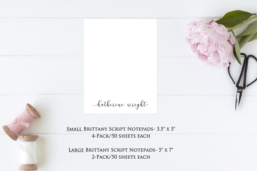 Personalized Carolyna Script Notepad - Custom Tear-off Pad - Etsy