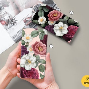 Retro floral wallet flip case for Google Pixel 7a 6a 6 5a 5g 4a Samsung S21 S20 FE S22 Ultra S10 A71 A52 a32 iPhone 14 Plus 13 12 11 bz517w