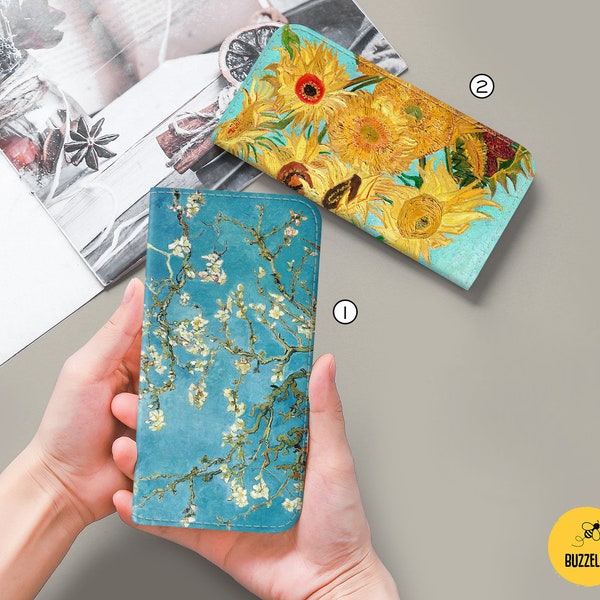 Van Gogh wallet flip case for Google Pixel 7a 6a 6 5a 4a Samsung S21 S20 FE S22 Ultra S10 10 A71 A52 iPhone 14 Plus 13 mini 12 11 xr bz70w