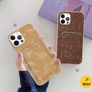 Pastel floral card pocket case for iPhone 15 14 Plus 13 Mini iPhone 12 Pro Max 11 iPhone XS Max iPhone X  XR iPhone 8 7 card slot bz182