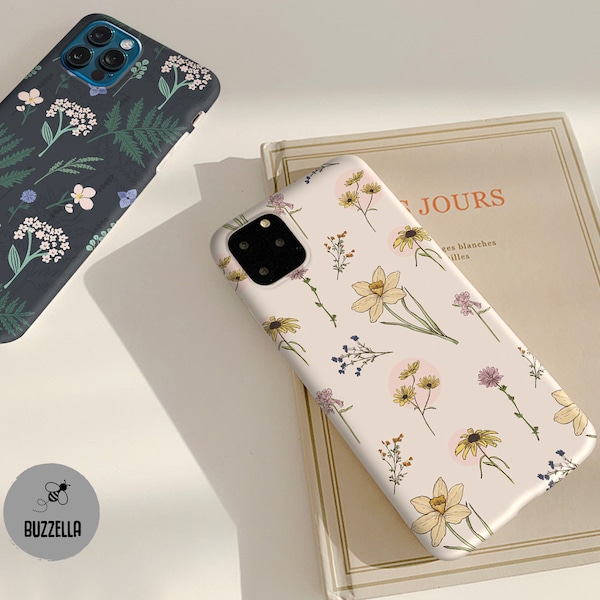 Farn Narzissen Blumen Hülle Huawei P50 Huawei P40 P30 Lite P20 Honor 10 Huawei Mate 40 20 Pro Huawei P Smart Honor 20 8x Mate 9 Nova 7 bz94