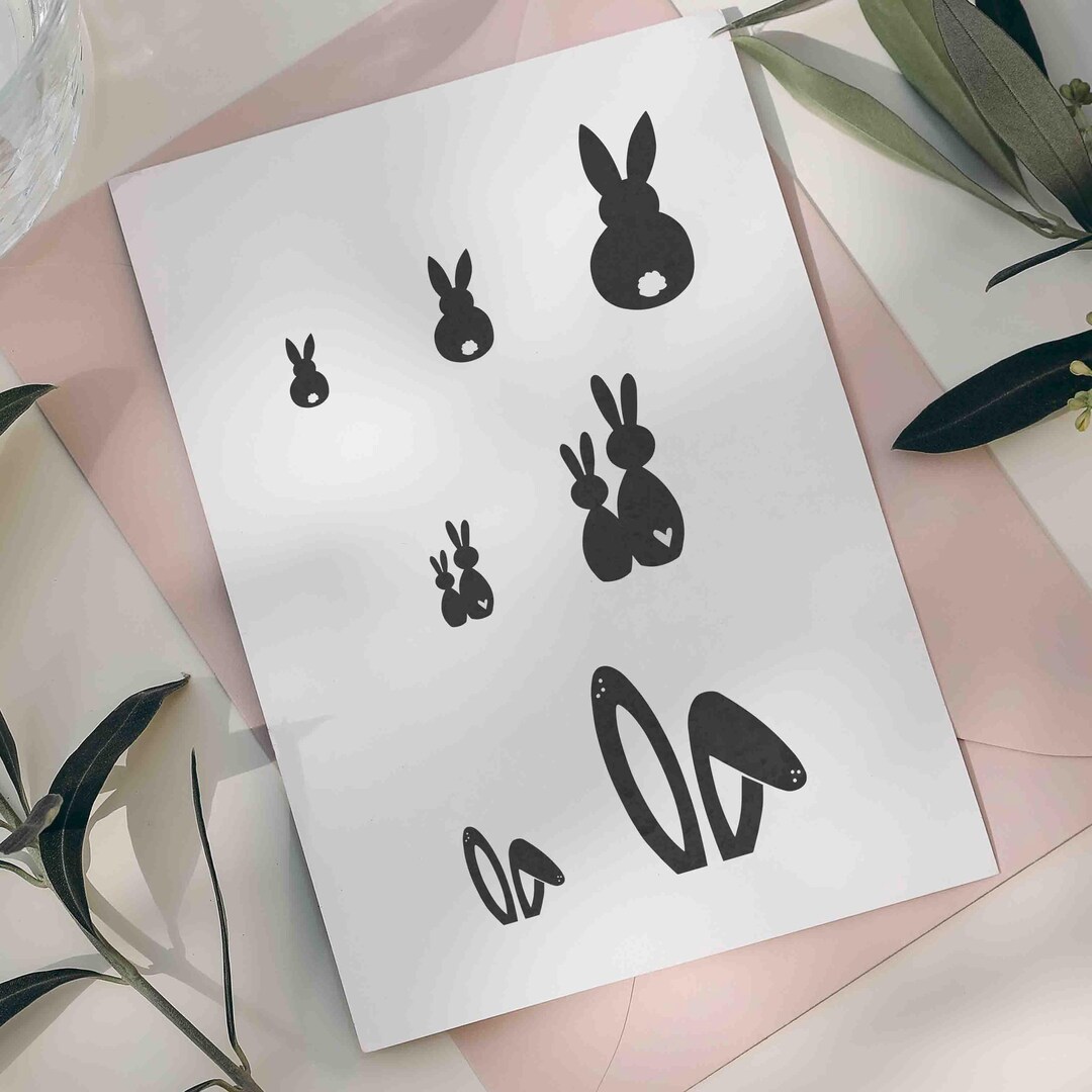 Rabbit Stamp | Rabbit Couple | Rabbit Ears | Wooden Stamp | Easter ...