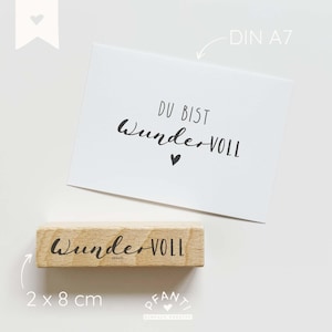 Stempel wundervoll | einzigartig | geliebt | gesegnet | Klasse | Stempel mit Herzbotschaft