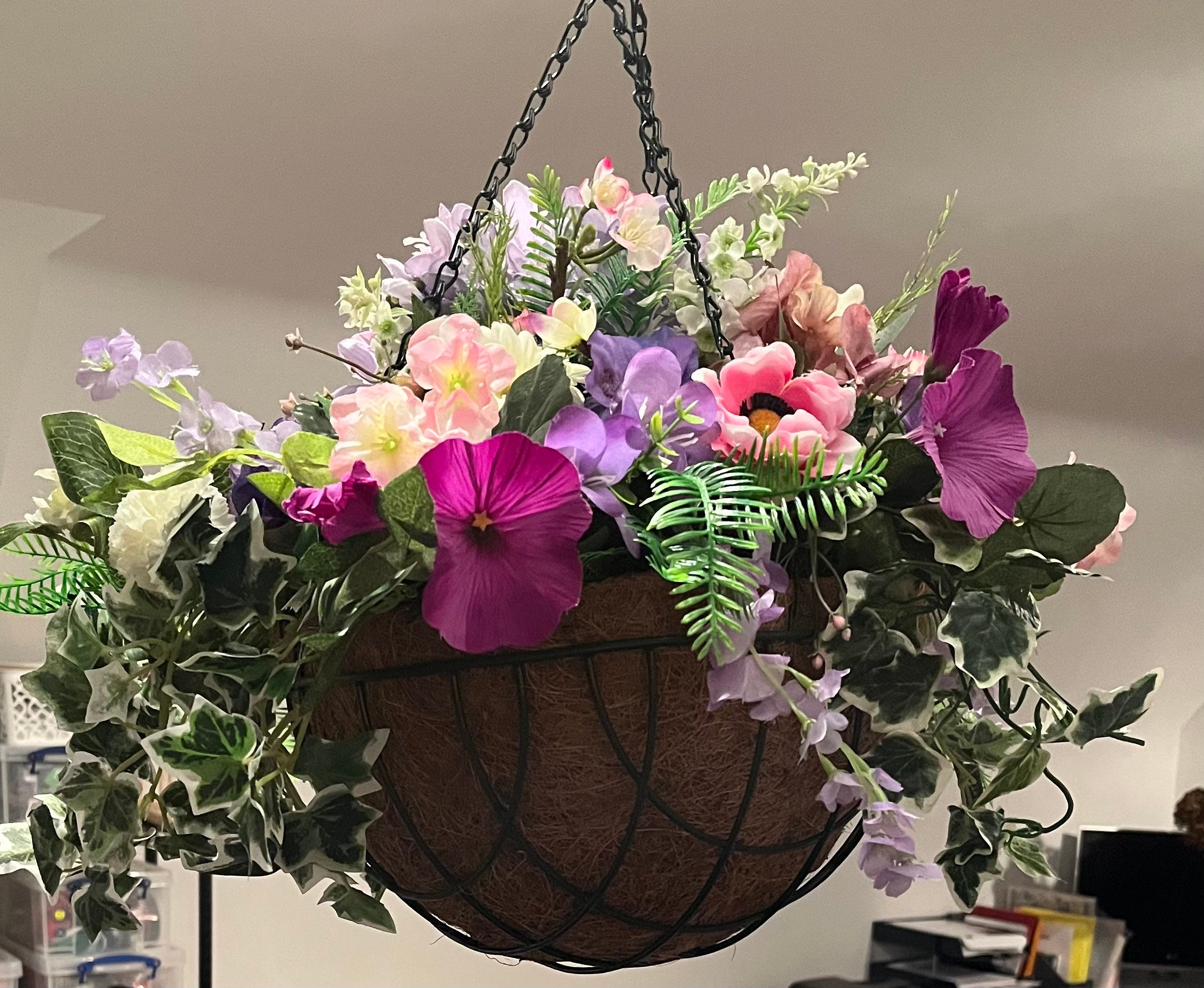 Artificial Floral Hanging Baskets and Wall Baskets Etsy UK
