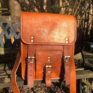 Vintage-look leather messenger, Steampunk style satchel, stylish brown leather bag for him, crossbody leather ipad bag, leather manbag