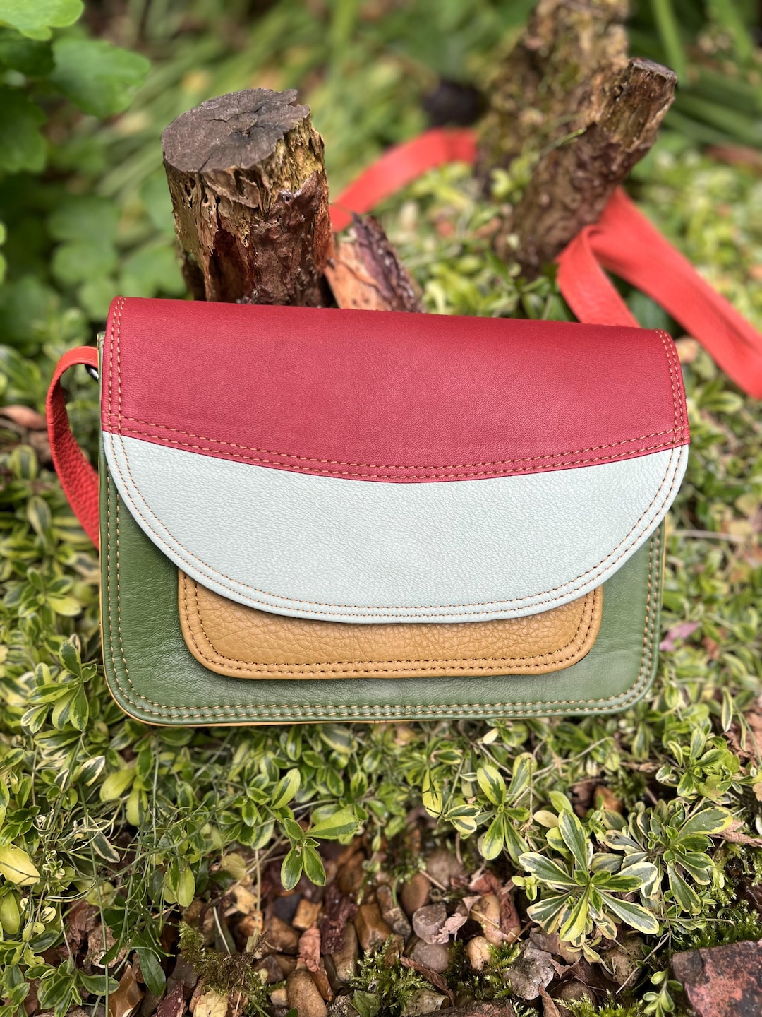 Bag Bunte Handtasche Leder Bunte Ledertasche, Büffelleder