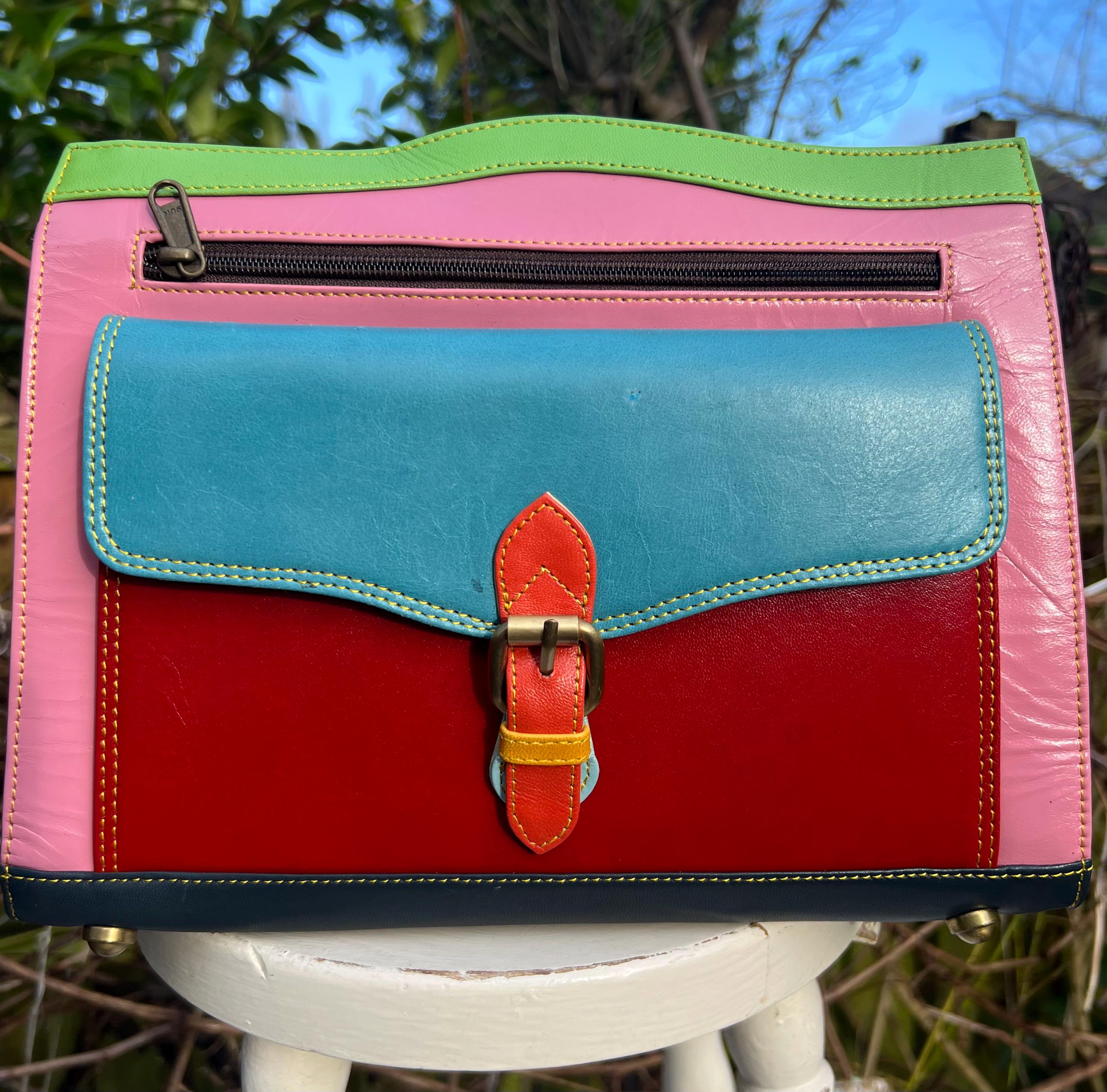 Akris - Ai Multicolor Print Leather Medium Shoulder Bag