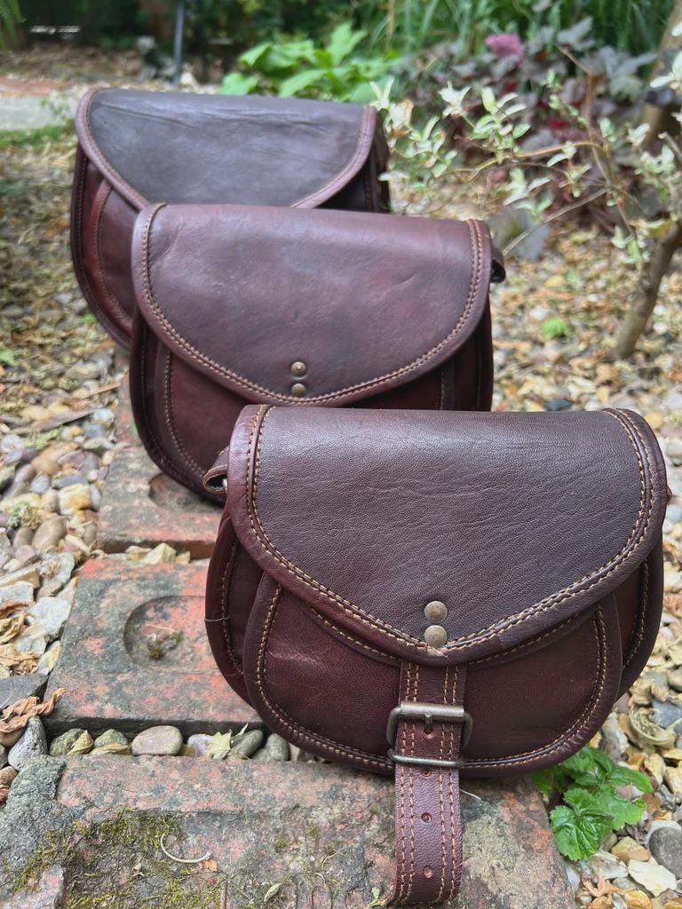 DESIGNER MAIN REAL CUIR SACOCHE DE SELLE TABLETTE SAC RETRO VINTAGE