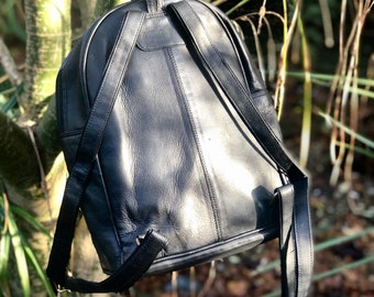 Tignanello black leather backpack sale