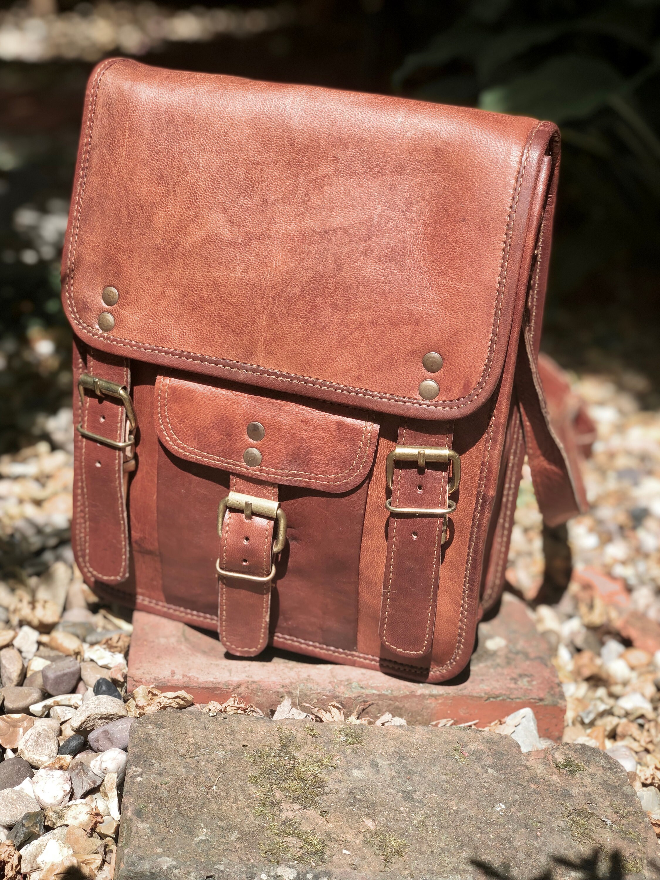Brown leather man bag mens leather messenger leather iPad Etsy