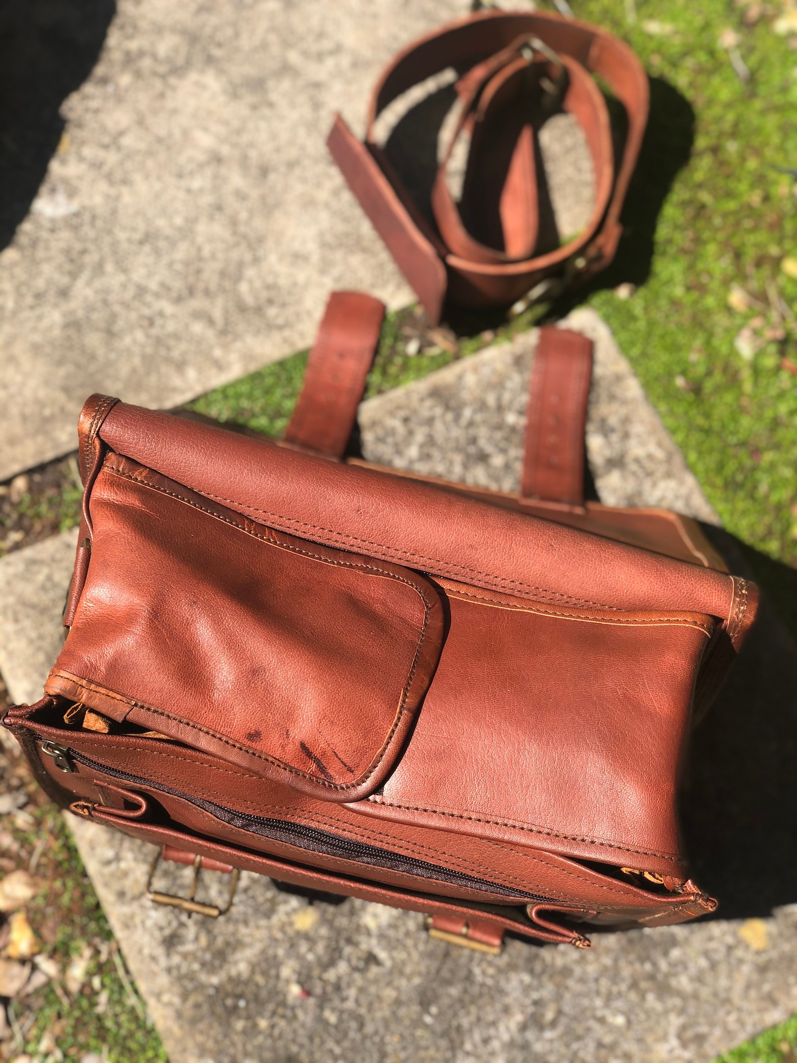 Handmade leather camera bag with handle & crossbody strap Etsy