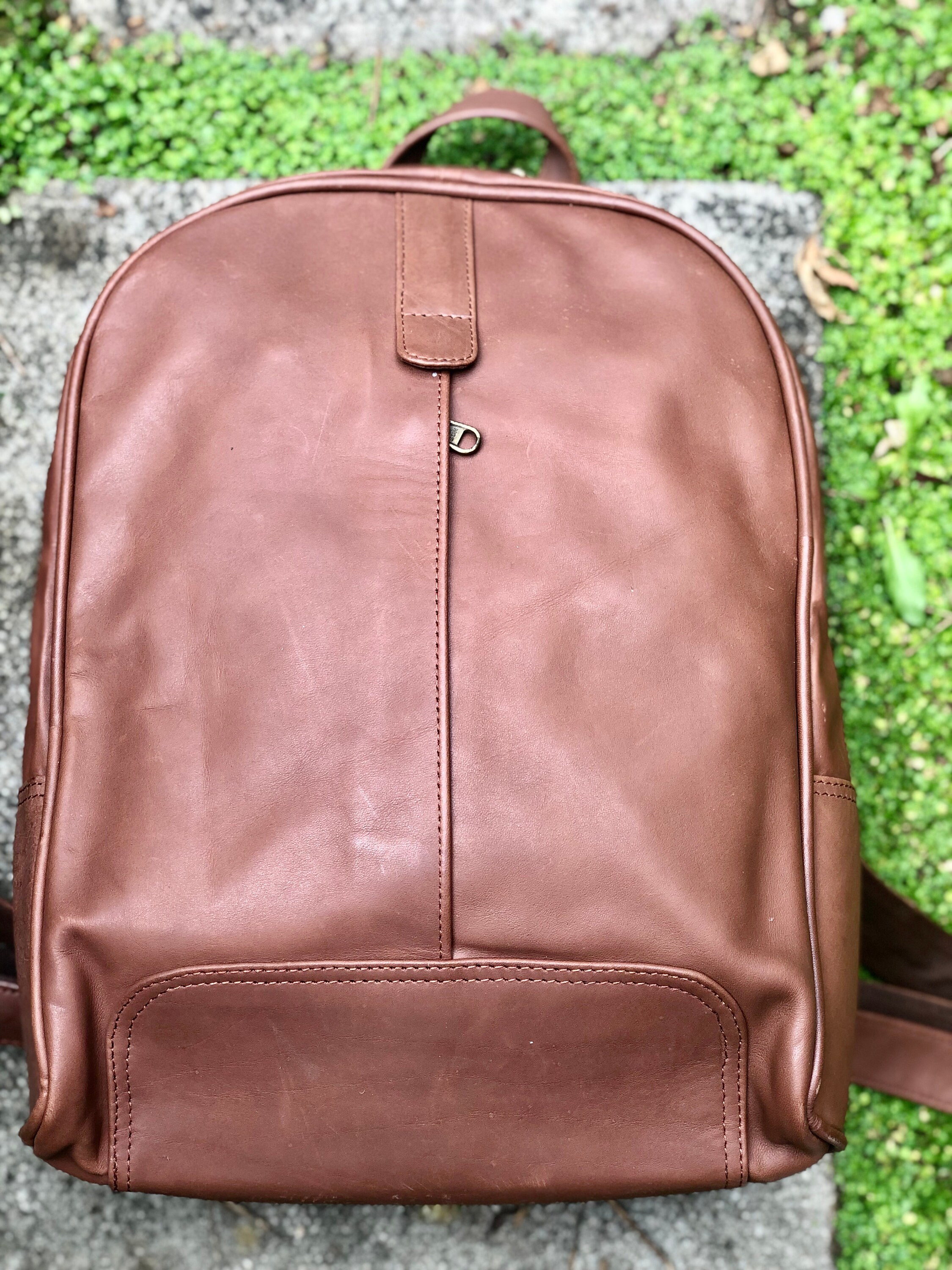 lightweight leather backpack