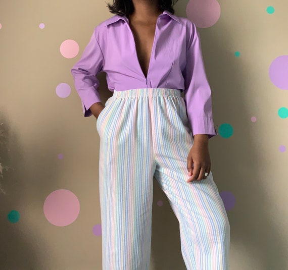 Vintage Alfred Dunner Highwaist Striped Easy Pants