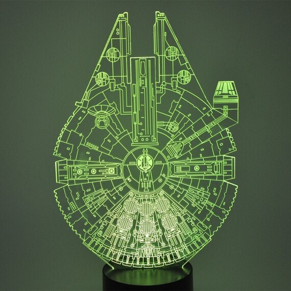 Download Millennium Falcon 3d Illusion Acrylic Led Lamp This Cnc Files Etsy
