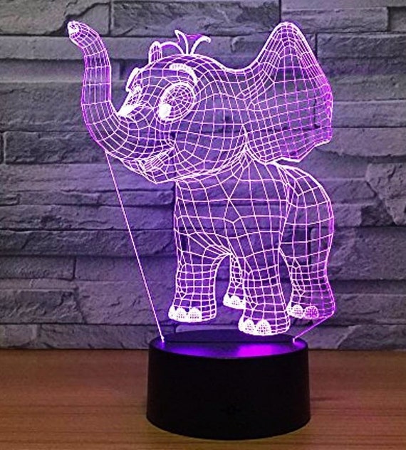 Download Elephant 3d Illusion Acrylic Led Lamp This Cnc Files Dxf Etsy