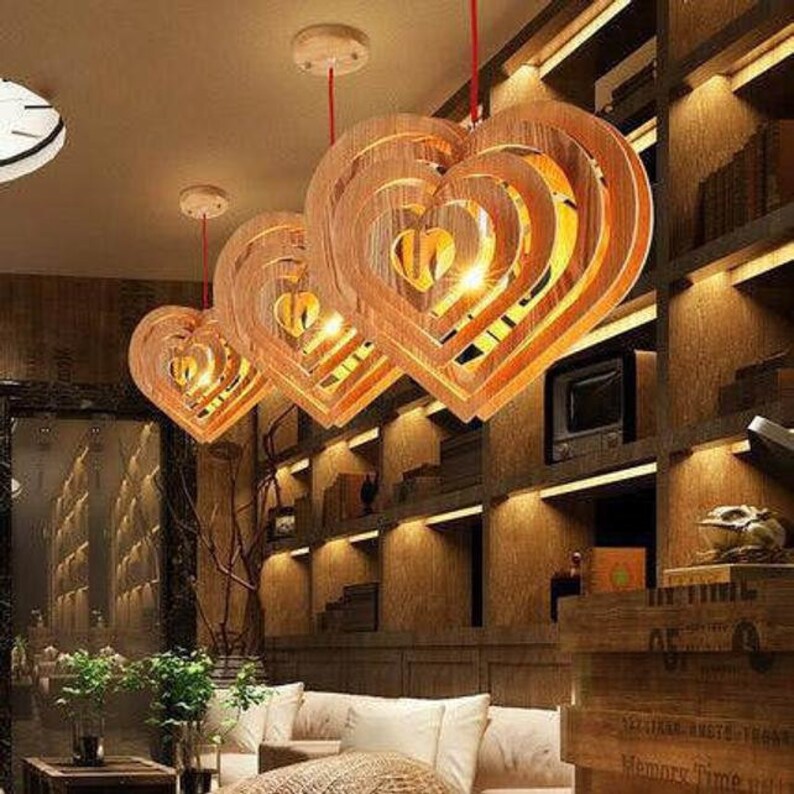 Wooden lamp heart. This cnc files DXF CDR SVG dxf files ...