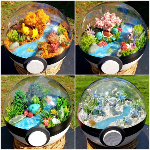 Pokemon Terrarium Extra Large / Diorama / Pokeball / Gift / Anniversary / Birthday / Christmas / Craft / Anime Art / Love / Cute / Choose