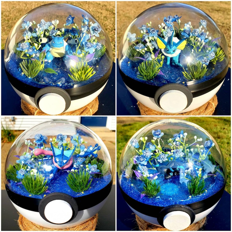 Pokemon Terrarium Extra Large / Vaporeon / Pokeball / Diorama Etsy