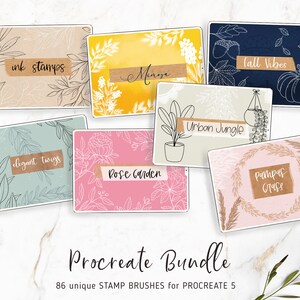 Procreate Brushes BUNDLE / 86 Sellos Botánicos para Procreate 5 / Procreate kit brushes