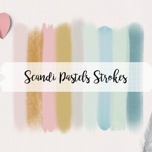Brush Strokes Scandinavian Pastels Couleurs (fr) Elégant Clip Art (fr) Éléments rose clair et menthe Parfait pour les logos et l'élément de site Web