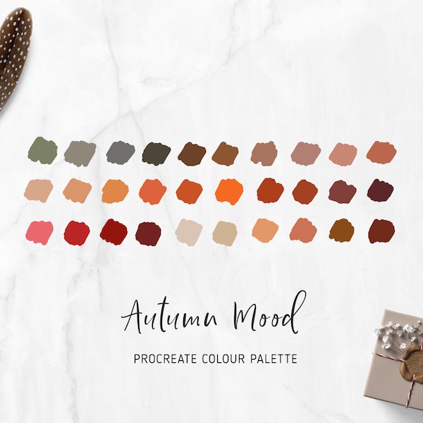 PROCREATE Autumn Color Palette | Perfect Autumn Mood Colours | iPad instant download | Fall Season Colours Palette for Procreate App