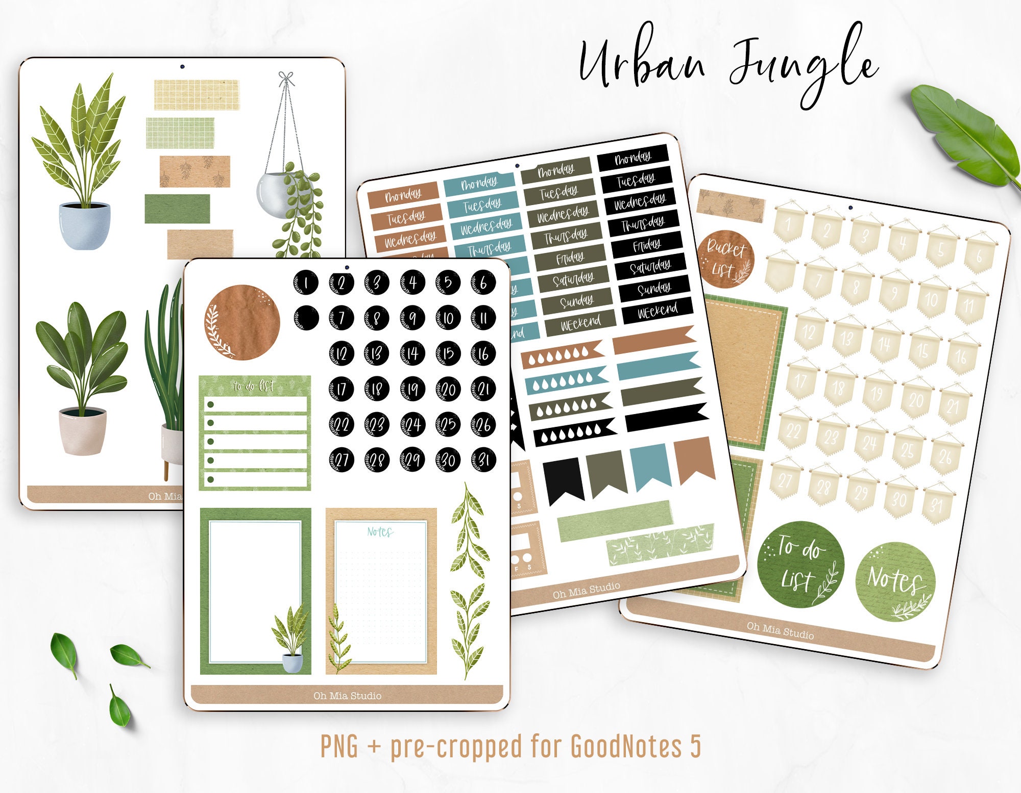 Botanical Digital Stickers PNG And GoodNotes File – MasterBundles