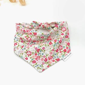 Dog Bandanas,  Floral Dog Bandana, Snap Dog Bandana, Cat Bandana,  Dog Tie Bandana, Over the Collar Bandana, Gift for Dogs