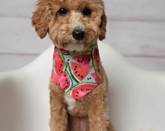 Dog Bandana, Watermelon Dog Bandana, Tie on Dog Bandana, Snap on Dog Bandana, Over the Collar Bandana, Cat Bandana, Summer Bandana