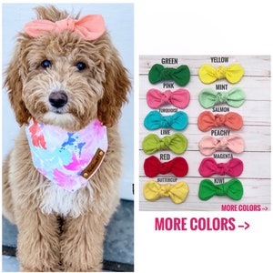 Handmade Cotton Dog Hair Bows, Alligator Clip Bow for Pets, Dog Hair Clips, New Puppy Gotcha Day Gift, Dog Birthday Dog Mom or Dad Gift