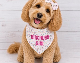 Personalized Birthday Dog Bandana, Girl Dog Birthday Bandana, Tie on Dog Bandana, Snap on Dog Bandana, Over the Collar Bandana,Puppy Gift