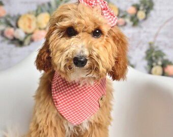 Bandanas para perros, Bandana de cuadros salmón para perros, Bandana con lazo para perros, Bandana para gatos, Bandana a presión, Bandana para el cuello, Bandana a cuadros salmón para perros