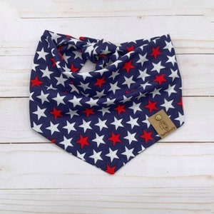 Dog Bandanas, American Dog Bandana, Patriotic Dog Bandana, Dog Tie Bandana, Dog Bandana with Snaps, Over the Collar Dog Bandana