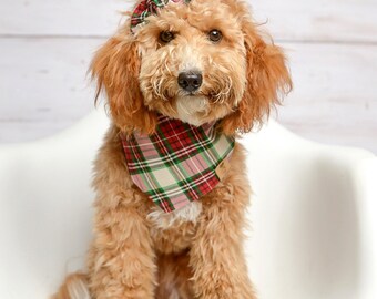 Dog Bandana, Red Lodge Plaid Bandana,  Cat Bandana, Snaps Dog Bandana, Dog Tie Bandana, Christmas Bandana, Over the Collar Bandana