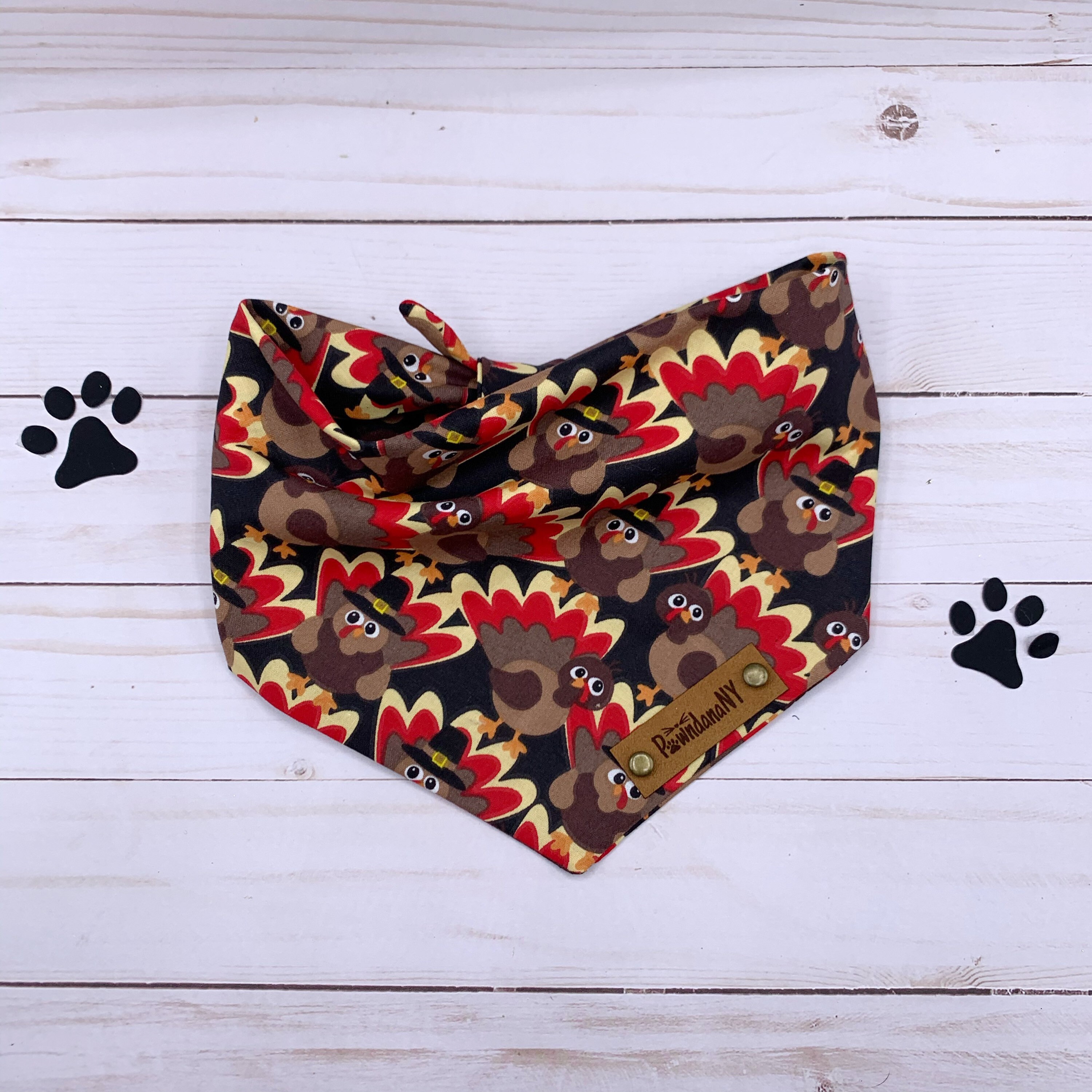 Thanksgiving Dog Bandana Turkey Bandana Tie On Dog Bandana Etsy
