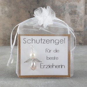 Schutzengel Schlüsselanhänger Geschenk Glücksbringer Glückwunschkarte für die beste Erzieherin -Dankeschön Aufmerksamkeit Abschied