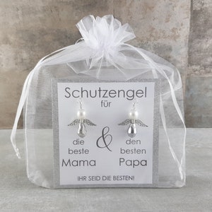 Schutzengel Schlüsselanhänger Geschenk für die beste Mama und den besten Papa -Glücksbringer Dankeskarte Glückwunschkarte