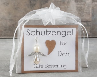 Schutzengel Schlüsselanhänger Geschenk Gute Besserung Genesungskarte für Mama Schwester Tochter Kollegin Oma Opa