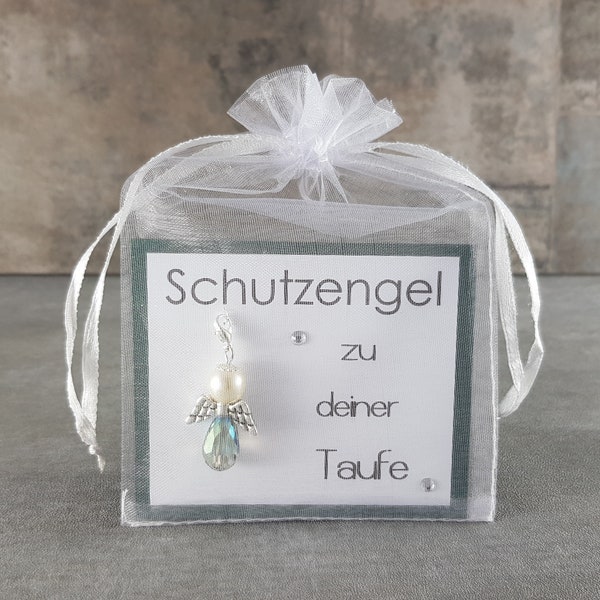 Schutzengel Schlüsselanhänger Geschenk zu deiner Taufe -  Taufgeschenk Patentante für Patenkind - Glücksbringer Geburt Geburtstag