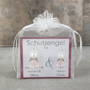 Schutzengel Schlüsselanhänger Geschenk für beste werdende Mama und den kleinen Schatz - Glücksbringer Schwangerschaft Baby Babyparty