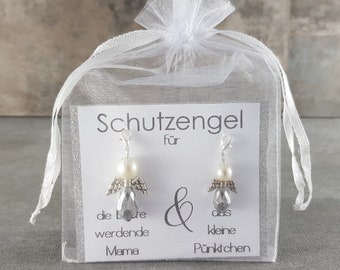 Schutzengel Schlüsselanhänger Geschenk für beste werdende Mama und das Pünktchen - Geschenk zur Schwangerschaft werdende Mama Babyparty