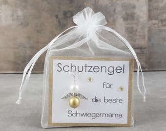 Guardian angel keychain gift for the best mother-in-law - lucky charm, greeting card, birthday gift, Christmas gift