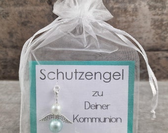 Llavero de ángel de la guarda para comunión: amuleto de la suerte para la primera comunión.