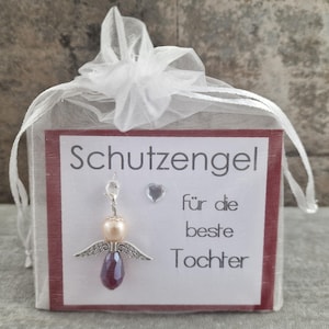 Schutzengel Schlüsselanhänger Geschenk für die beste Tochter Glücksbringer Engel, Glückwunschkarte, Geburtstagsgeschenk Geschenkidee